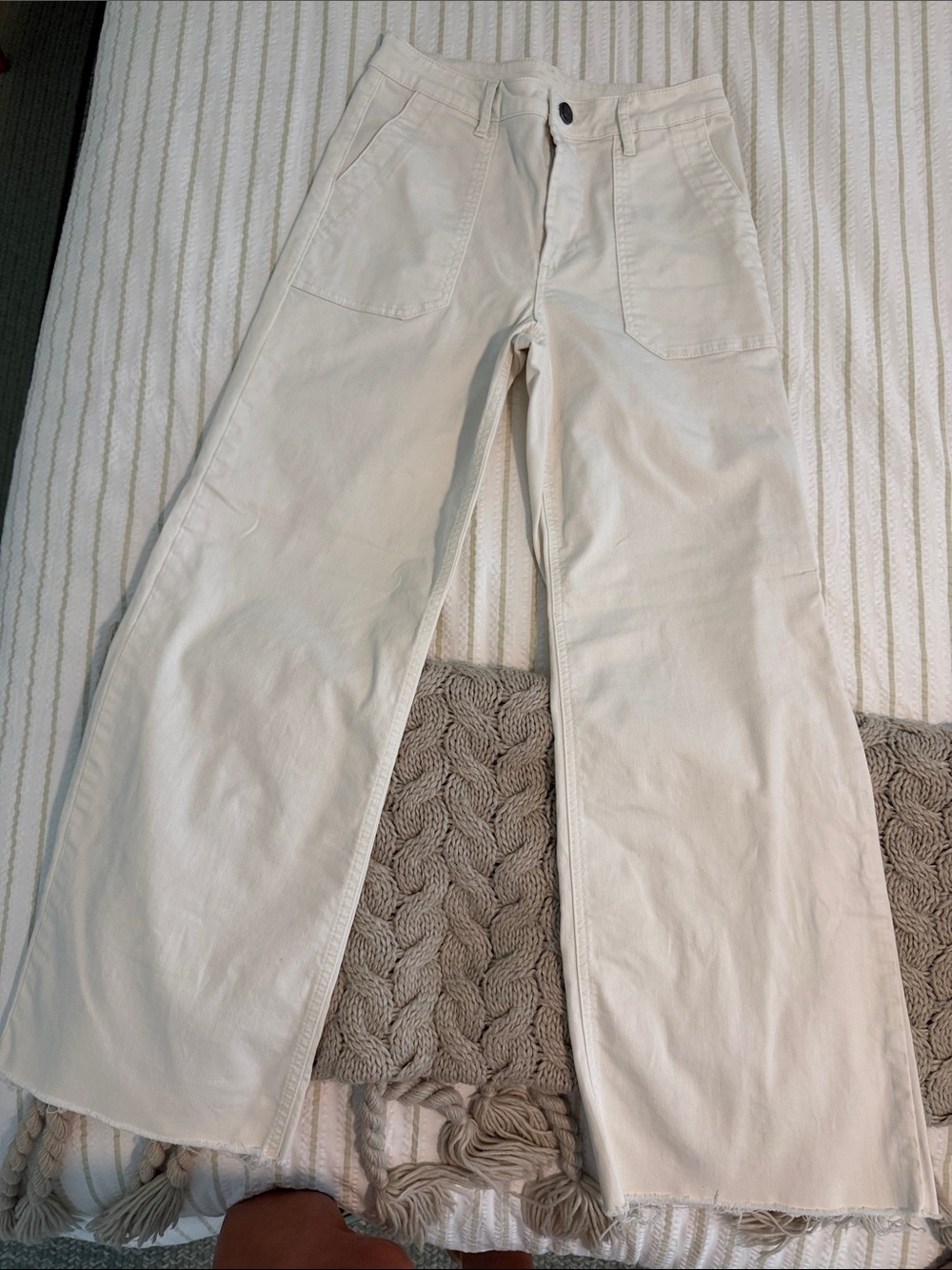 Kut from the Kloth Cream Wide-Leg Jeans